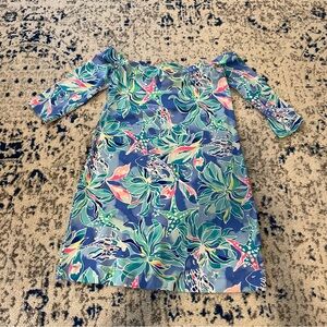 Lilly Pulitzer Floral Blue and Green Dress